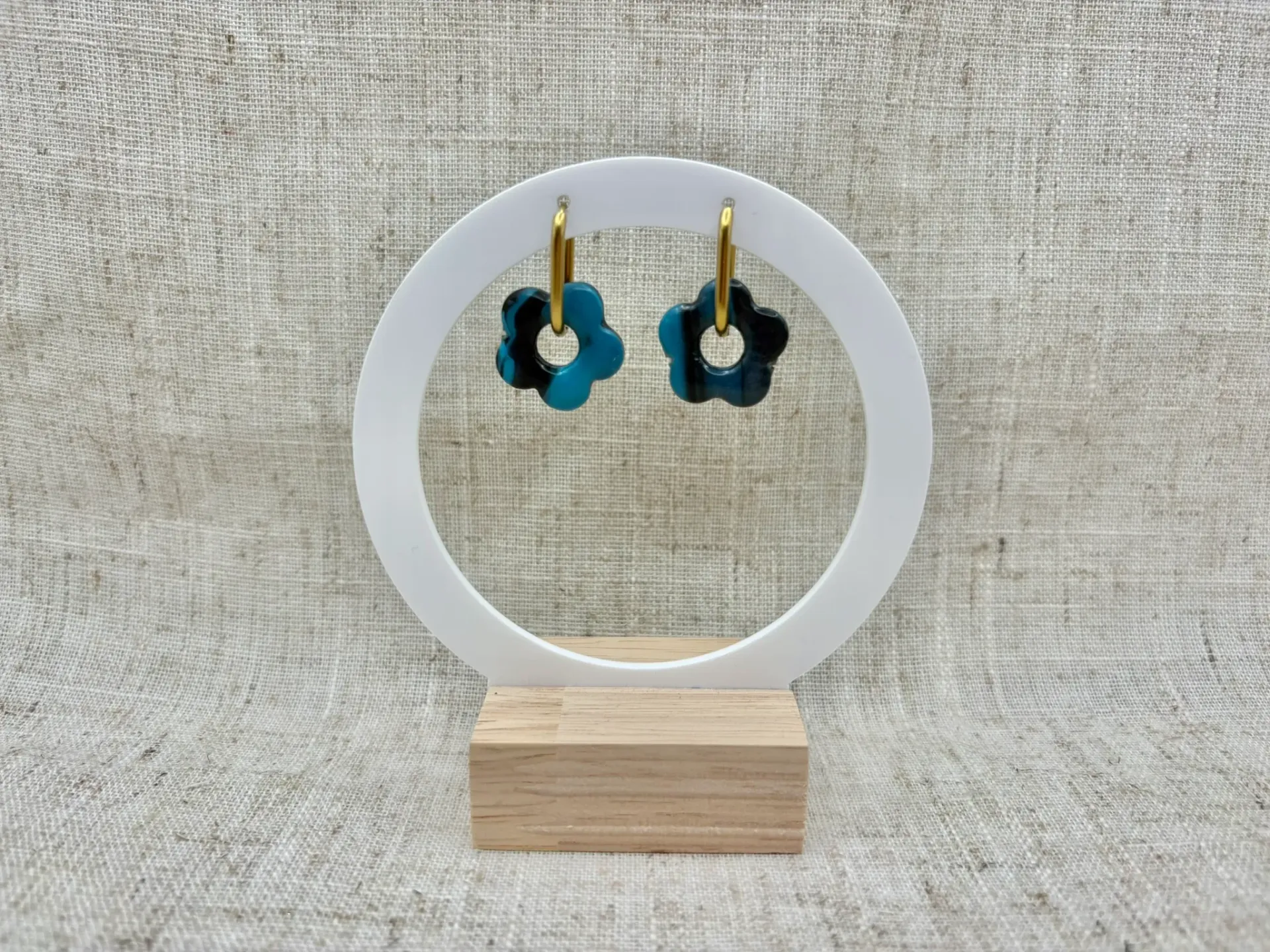 Marbré - Bleu et noir