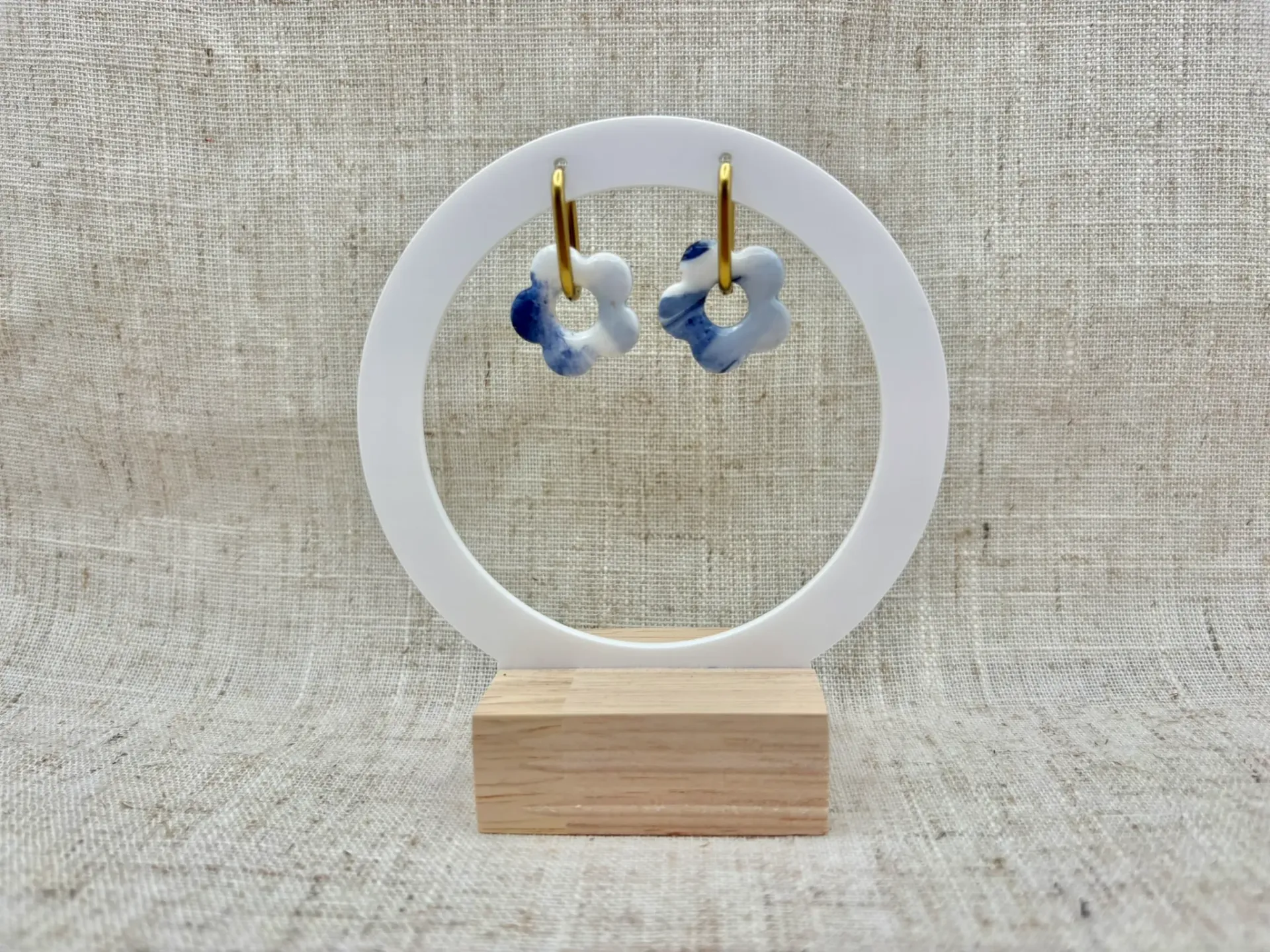 Marbré - Bleu et blanc