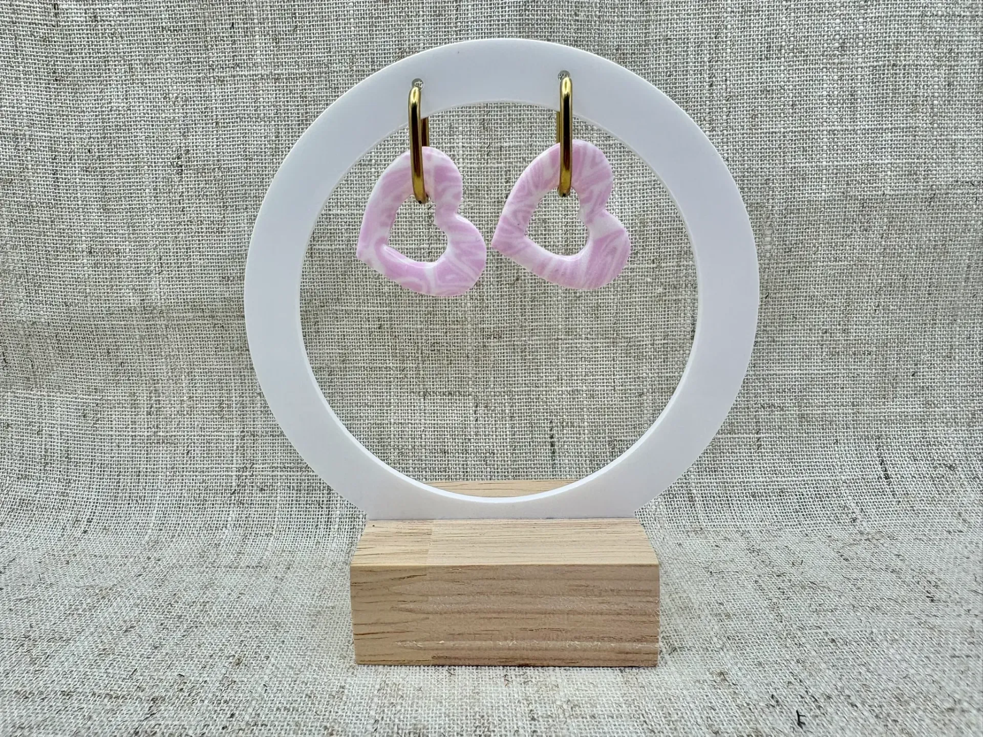 Valentine - Coeur marbré rose